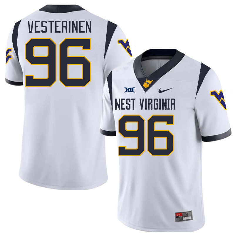 Men #96 Edward Vesterinen West Virginia Mountaineers College 2024 New Uniforms Football Jerseys Stit